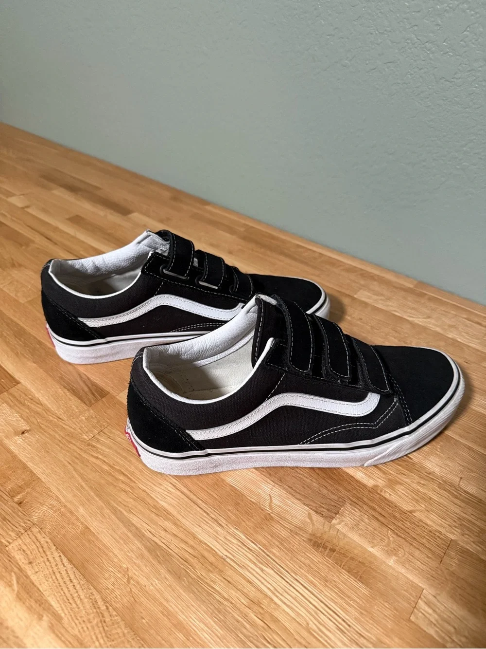 Black & White Velcro Vans